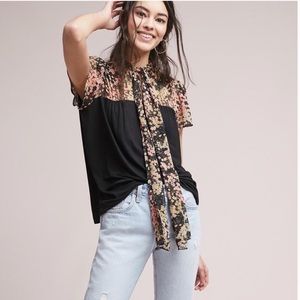 Tiny Anthropologie Kari Neck Tie Blouse
